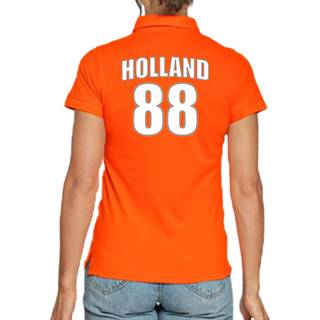 Shirt active vrouwen Holland met rugnummer 88 - Nederland fan poloshirt / outfit voor dames