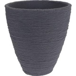 👉 Grijs polyethyleen Koopman International Bloempot Geribbeld Lichtgrijs 8719202570250