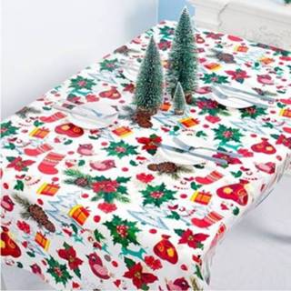 👉 Tafelkleed rood PVC active 2 STKS Kerst Creative Wegwerp Gedrukt Tafeldecoratie (Rood Fruit)