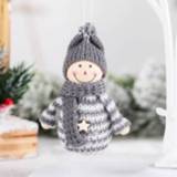 👉 Kerstversiering grijs houten active 6 STKS Creatieve Wollen Garen Sneeuwpop Pop Kerstboom Kast Decoratie Kleine Hanger (Grijs)