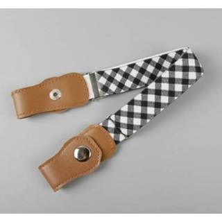 Riem zwart wit elastische active kinderen Snap-versie weven doek kracht (zwart en geruit)