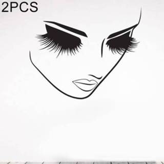 👉 Decoratiesticker active 2 STKS Make-up Muur Salon Schoonheid Studio Art Decoratie Sticker Muursticker, Grootte: 65× 57 cm