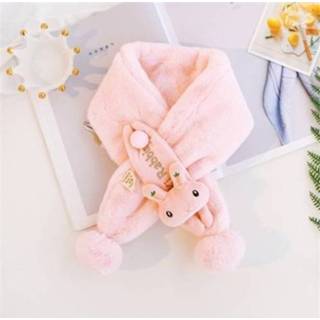 👉 Sjaal pluche active kinderen Cartoon Animal Warme Sjaal, Maat: 80 x 10 cm (Konijn + Sneeuw)