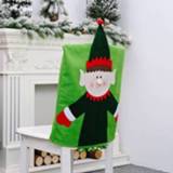 👉 Kerstversiering stof active Niet-geweven Cartoon Stoelhoes Kruk Achterklep Kerststoelhoes (Wizard)