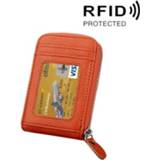 👉 Kaarthouder bruin rundleer active Echt Effen kleur Rits Verticale Portemonnee RFID-blokkeerkaarttas Beschermhoes met 12 kaartsleuven, Afmeting: 11,5 * 7,5 cm (bruin)