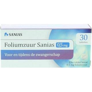 Foliumzuur pillen tablet Sanias 0.5 mg 30 tabletten 8716049001497
