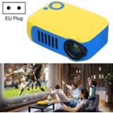 👉 Projector active kinderen A2000 1080P mini draagbare slimme kinderprojector, EU-stekker (geelblauw)
