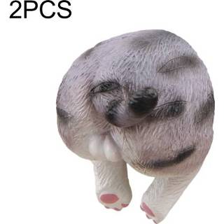 👉 Koelkast grijs active 2 STKS Cat Ass Cartoon Stereo Magnetische Gesp Stickers Met (B Grey Leopard)