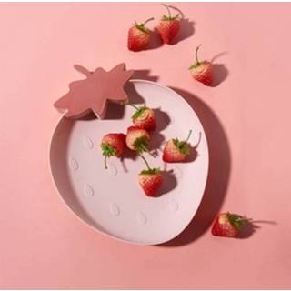 👉 Snoep roze active 2 STKS Creatieve Aardbei Vorm Woonkamer Thuis Schotel Fruitschaal (Roze)