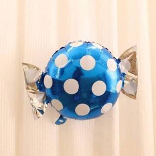 👉 Snoep blauw active Aluminiumfolie Ballon Decoratie Vakantie Feest Aankleden Arrangement (Blauw-stippen Snoep)