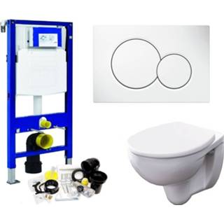 👉 Toiletset wit keramiek ovaal Geberit UP320 set68 Econ Compact Rimfree met Sigma drukplaat 8719304913283