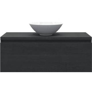 👉 Waskom zwart eiken melamine eros Badkamermeubelset Gliss 120 cm Met 1 Lade 8719304905783