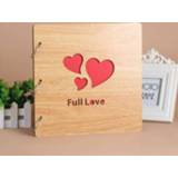 👉 Fotoalbum active 2 STUKS 16 Inch Mahonie DIY Herdenkings Losbladig Creatieve Gift (Fulllove)