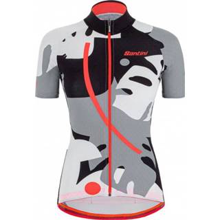 👉 Fietsshirt XL vrouwen grijs zwart Santini - Women's Giada Maui S/S Jersey maat XL, grijs/zwart 8050703084731