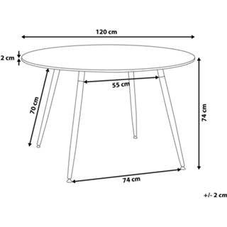 👉 Eettafel wit ø120 cm BOVIO 4260586350661