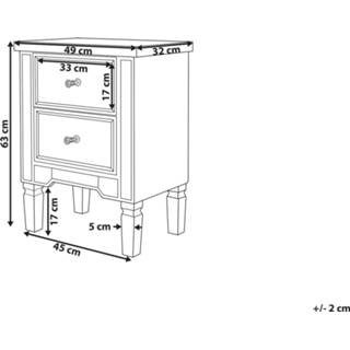 👉 Nachtkastje zilver spiegeleffect TIGY 4251682207775