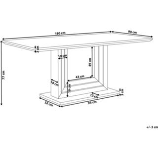 👉 Eettafel wit RVS 180 x 90 cm KALONA 4260602372134