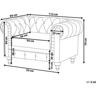 👉 Fauteuil grijs stof l CHESTERFIELD 4260624114231