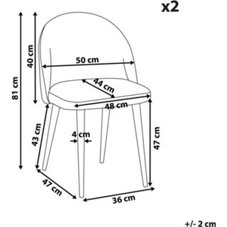 👉 Eetkamerstoel zwart fluweel set van 2 VISALIA 4260624114804