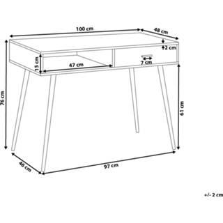 👉 Bureau bruin Lichte Houtkleur lichtbruin 100x48 cm DEORA 4260602378983