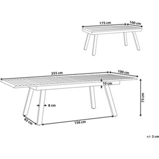 👉 Terrastafel grijs Tuintafel 175/255 x 100 cm uitschuifbaar PERETA 4251682215053