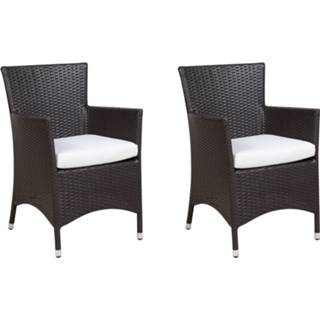 👉 Terrasstoel bruin Tuinstoel set van 2 wicker donkerbruin ITALY 4251682206518
