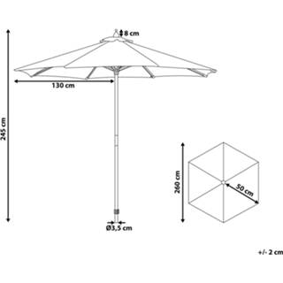 👉 Parasol zwart wit zwart/wit Ø260 cm FERENTILLO 4251682202381