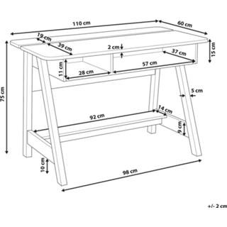 👉 Bureau houtkleur wit lichte houtkleur/wit 110x60 cm JACKSON 4251682205849