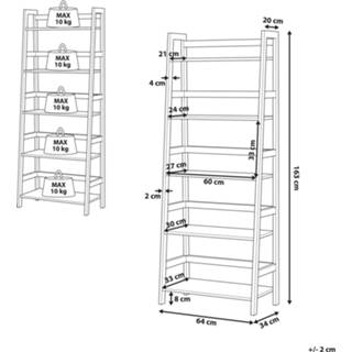 👉 Boekenkast zwart bruin Lichte Houtkleur ladder zwart/lichtbruin CROYDON 4251682207713