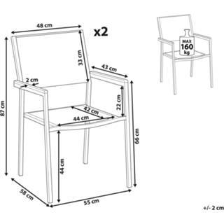 👉 Terrasstoel zwart RVS Tuinstoel set van 2 RVS/wicker GROSSETO 4251682214896