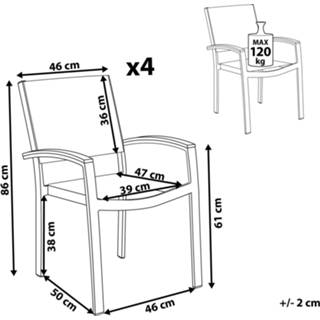 👉 Terrasstoel grijs Tuinstoel set van 4 PERETA 4251682215077