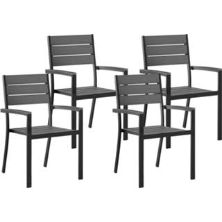👉 Terrasstoel grijs Tuinstoel set van 4 PRATO 4251682216869