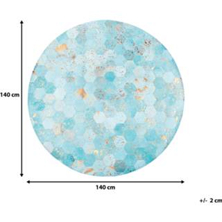 👉 Vloerkleed turkoois blauw turquoise ø140 cm ZEYTIN 4251682205801