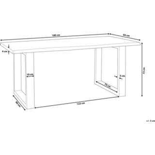 👉 Eettafel bruin zwart hout Lichte Houtkleur bruin/zwart 180 x 94 cm HEBY 4251682210683