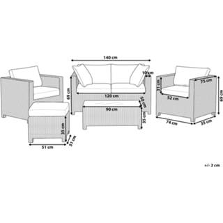 👉 Grijs Loungeset wicker lichtgrijs MILANO 4251682216029