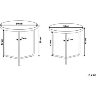 👉 Salontafel bruin zwart Lichte Houtkleur set van 2 lichtbruin/zwart MELODY S/M 4251682219532