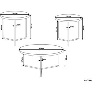 👉 Salontafel bruin zwart Lichte Houtkleur set van 3 lichtbruin/zwart MELODY 4251682201469