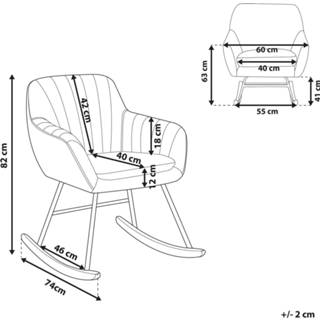 👉 Schommelstoel grijs fluweel LIARUM 4251682218757