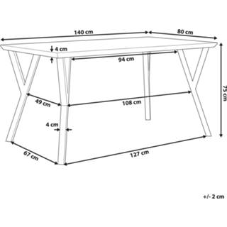 👉 Eettafel bruin Lichte Houtkleur lichtbruin 140 x 80 cm BRAVO 4251682217989