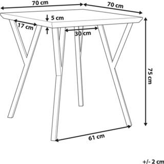 👉 Eettafel bruin Lichte Houtkleur lichtbruin 70 x cm BRAVO 4251682217965