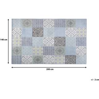 👉 Vloerkleed grijs blauw 140 x 200 cm INKAYA 4251682221191