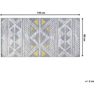 👉 Vloerkleed grijs grijs/geel 80 x 150 cm KARGI 4251682220637