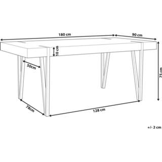 👉 Eettafel bruin Donkere Houtkleur donkerbruin 180 x 90 cm ADENA 4251682217743