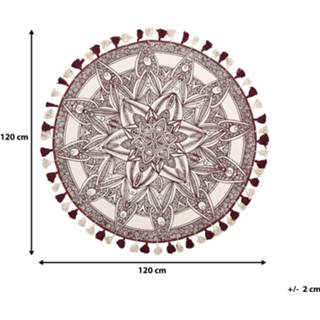 👉 Vloerkleed paars rood crème/paars ø120 cm OLTU 4251682228152