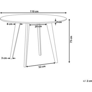 👉 Eettafel zwart grijs marmer-look/zwart ø110 cm MOSBY 4251682224871