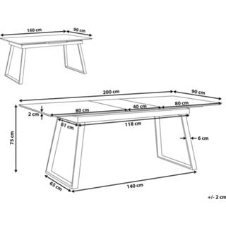 👉 Eettafel wit bruin wit/donkerbruin 160/200 x 90 cm KALUNA 4251682224888