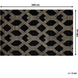 👉 Vloerkleed zwart zwart/goud 140 x 200 cm VEKSE 4251682226820