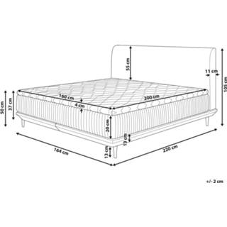 👉 Boxspring grijs stof lichtgrijs 160 x 200 cm MADAME 4251682234467