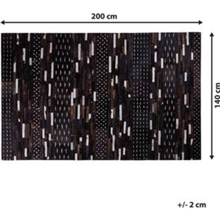 👉 Vloerkleed bruin leer donkerbruin 140 x 200 cm AKSEKI 4251682229265