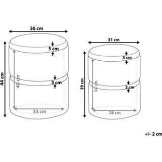 👉 Poef bruin fluweel set van 2 WICHITA 4251682242295
